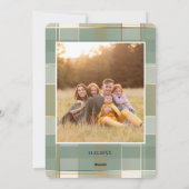 Cute Plaid Christmas Card with Family Photo Feestdagenkaart (Achterkant)