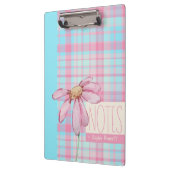 Cute plaid  pastel pink Daisy Notes Notebook  Klembord (Links)