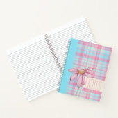 Cute plaid pastel pink Daisy Notes Notebook Notitieboek (Binnen)