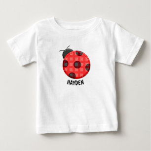 Cute Plaid Red Ladybug Personalized