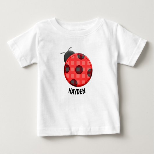 Cute Plaid Red Ladybug Personalized (Voorkant)