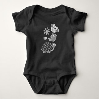 Cute Plaid Turtle and Owl Art Romper