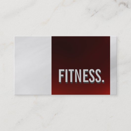 Cute Plain Red Gray Pattern Fitness Visitekaartje (Voorkant)
