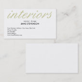 Cute Plain White Interior Designer Visitekaartje (Voorkant / Achterkant)