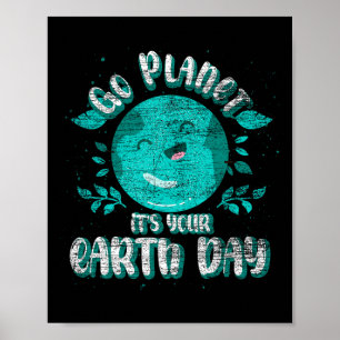Cute Planet Birthday Funny Go Planet zijn je hart Poster