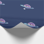 Cute Planet Saturn Space Galaxy Kind Birthday Cadeaupapier (Hoek)