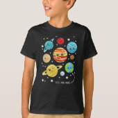 Cute Planets, Kawaii Planets, Space, Cosmos, Sterr T-shirt (Voorkant)