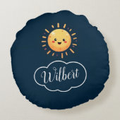 Cute Planets Kawaii Space Round Pillow Rond Kussen (Achterkant)