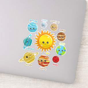 Cute Planets, Solar System, Space, Cosmos, Galaxy Sticker