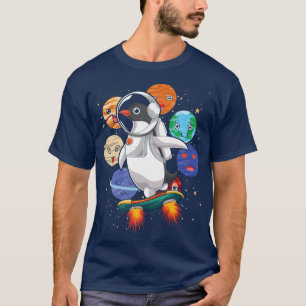 Cute Planets Space Zoo Animal Science Penguin Astr T-shirt