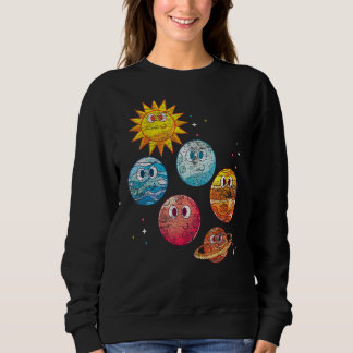 Cute Planets Sun Buitenste Space Travel Trui