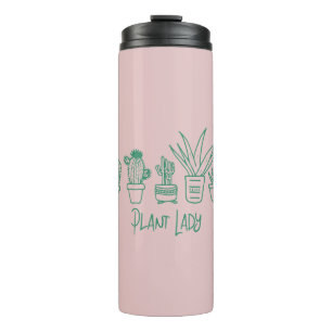 Cute Plant Lady Funny Cactus Quote in Pink Green Thermosbeker