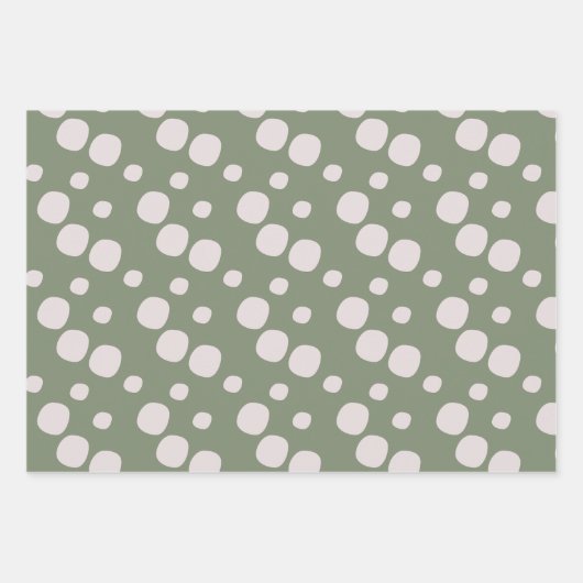 Cute Plant Macrame Scatered Dot Patroon Inpakpapier Vel (Voorkant 2)