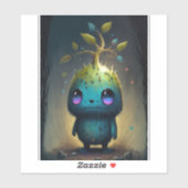 Cute Plant Monster Fantasy Art Sticker (Vel)