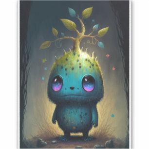 Cute Plant Monster Fantasy Art Sticker