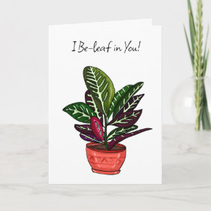 Cute Plant Pun Friendship Enmoediger Kaart