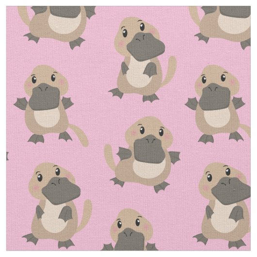 Cute Platypus Cartoon Fabric Baby Girl Stof (Close Up)