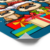 Cute Platypus Le Christmas Tree Xmas Hat Poster (Hoek)