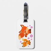 Cute Playful Cartoon Foxes Bagagelabel (Achterkant verticaal)