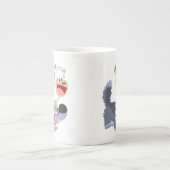 Cute Playful Cartoon Sheep and Wolf Bone China Mok (Voorkant)