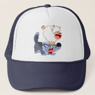 Cute Playful Cartoon Sheep and Wolf Pet