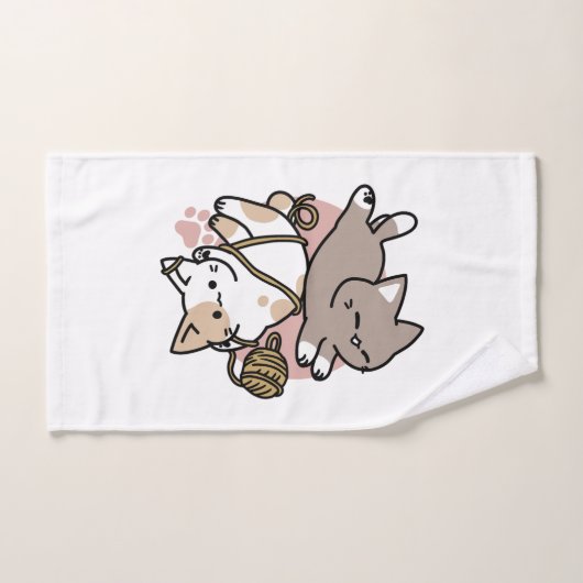 Cute Playful Cats Design – Fun Paws and Play Art (Serviette à main)