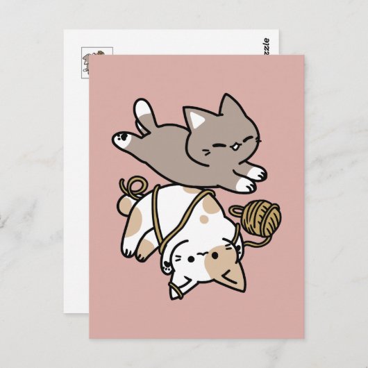 Cute Playful Cats Design – Fun Paws and Play Art Briefkaart (Voorkant / Achterkant)