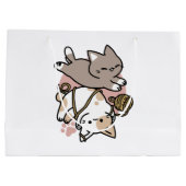 Cute Playful Cats Design – Fun Paws and Play Art Groot Cadeauzakje (Achterkant)