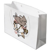 Cute Playful Cats Design – Fun Paws and Play Art Groot Cadeauzakje (Achterkant Gekanteld)