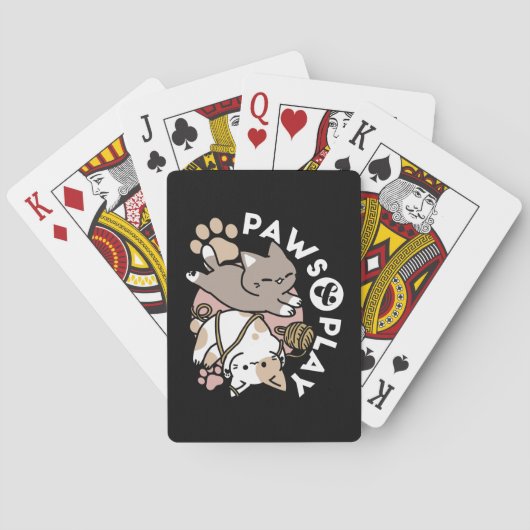 Cute Playful Cats Design – Fun Paws and Play Art Pokerkaarten (Achterkant)