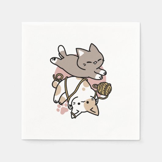 Cute Playful Cats Design – Fun Paws and Play Art Servet (Voorkant)