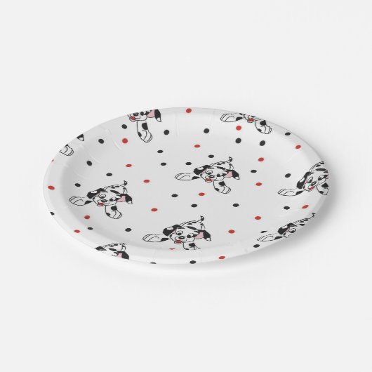Cute Playful Dalmatian Dog Pattern Red Black Papieren Bordje (Gekanteld)