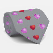 Cute Playful Hearts on GREY Stropdas (Opgerold)
