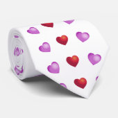 Cute Playful Hearts on WHITE Stropdas (Opgerold)