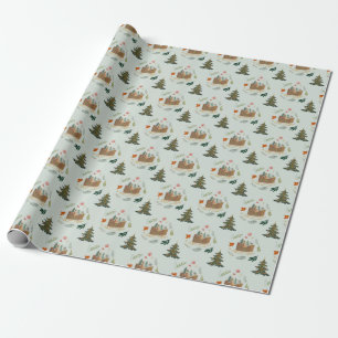 Cute Playful Sleigh Holiday kerstcadeautje Cadeaupapier