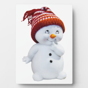 CUTE PLAYFUL SNOWMAN FOTOPLAAT