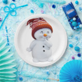 CUTE PLAYFUL SNOWMAN PAPIEREN BORDJE (Feest)