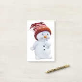 CUTE PLAYFUL SNOWMAN POST-IT® NOTES (Op bureau)