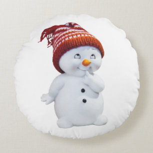 CUTE PLAYFUL SNOWMAN ROND KUSSEN