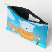 Cute pochette à crayon à oreille polaire avec nom (Ouvrir)