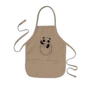 Cute Pocket Panda Beer Design Kinder Schort