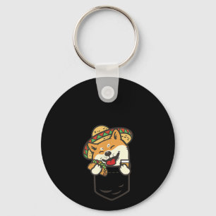 Cute Pocket Shiba in Mexican Dog Taco Tequila Sleutelhanger