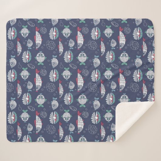 Cute Poisson Motif couvertures (Devant (Horizontal))