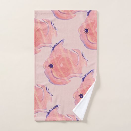 Cute Poisson Rose Serviette (Serviette à main)