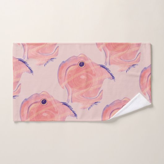 Cute Poisson Rose Serviette (Serviette à main)