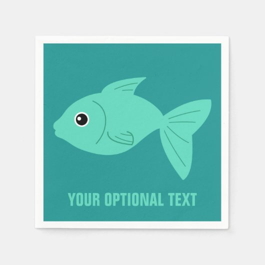 Cute Poisson serviettes en papier personnalisées (Devant)