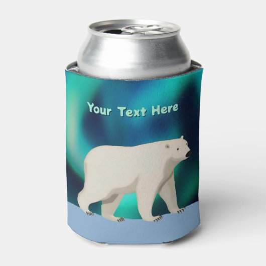 Cute Polar Bear and Northern Lights Blikjeskoeler (Blikje Voorkant)