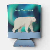 Cute Polar Bear and Northern Lights Blikjeskoeler (Achterkant)