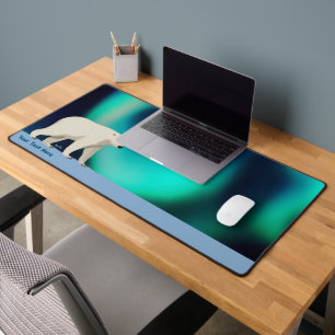 Cute Polar Bear and Northern Lights Bureaumat