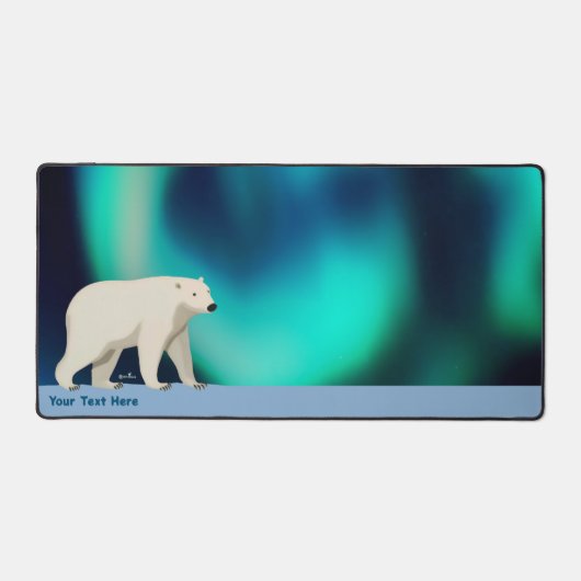 Cute Polar Bear and Northern Lights Bureaumat (Voorkant)
